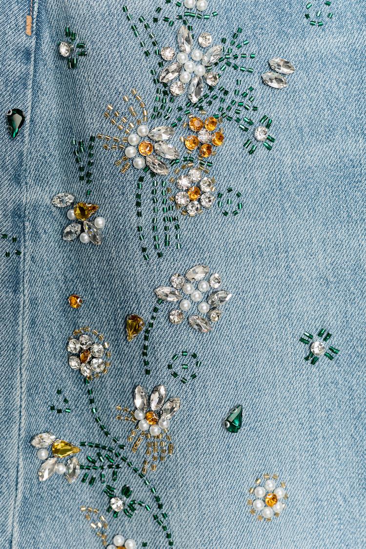 Perry High Waisted Embroidered Barrel Jeans