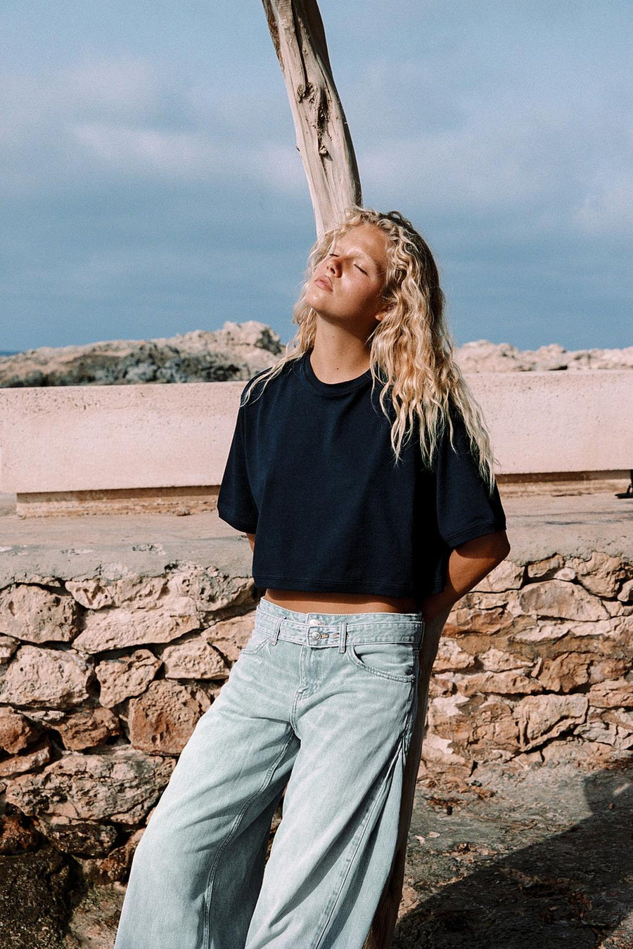TRF Mid-Rise Pleated Jeans