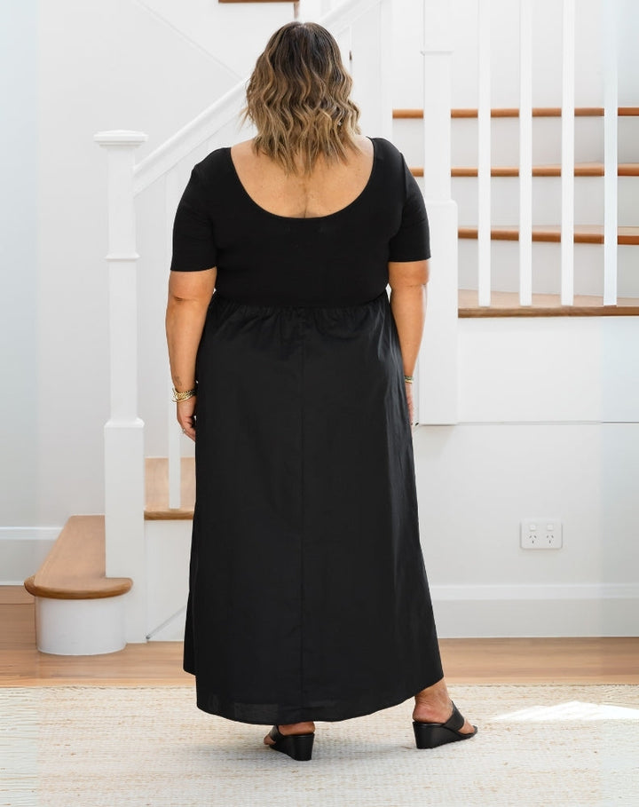 Melissa Midi Dress - Black
