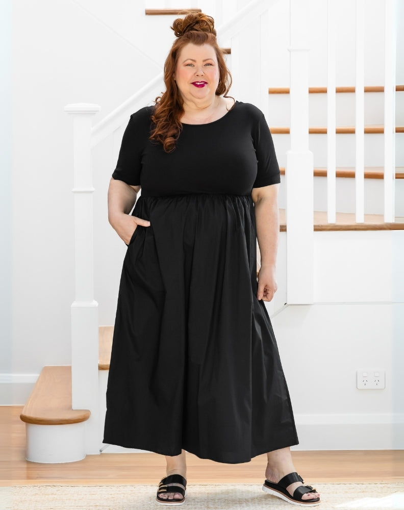 Melissa Midi Dress - Black