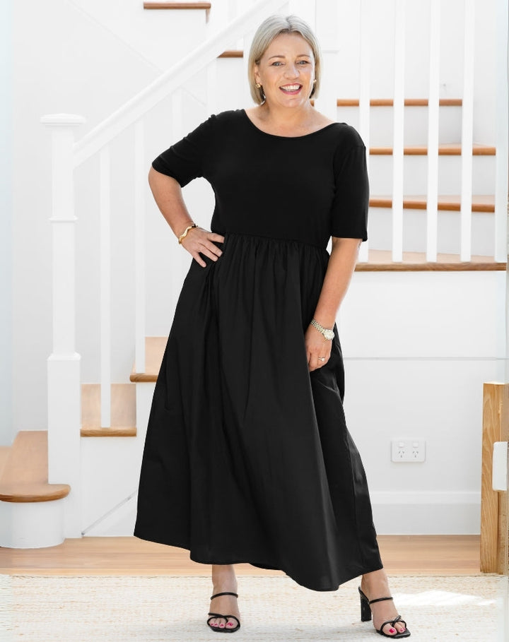 Melissa Midi Dress - Black