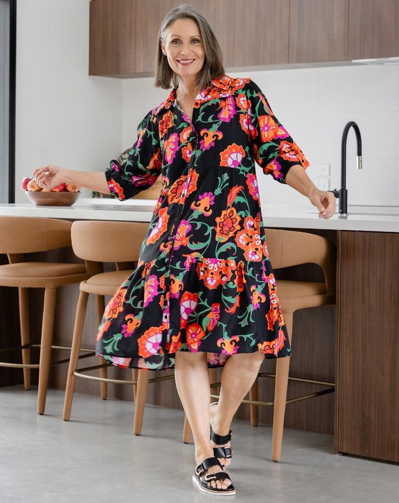 Carly Dress - Sunset Garden