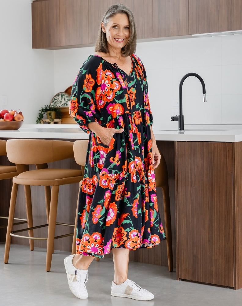 Jamie Dress - Sunset Garden