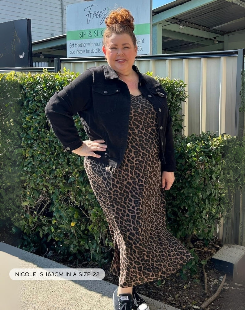 Harper Slip Dress - Leopard