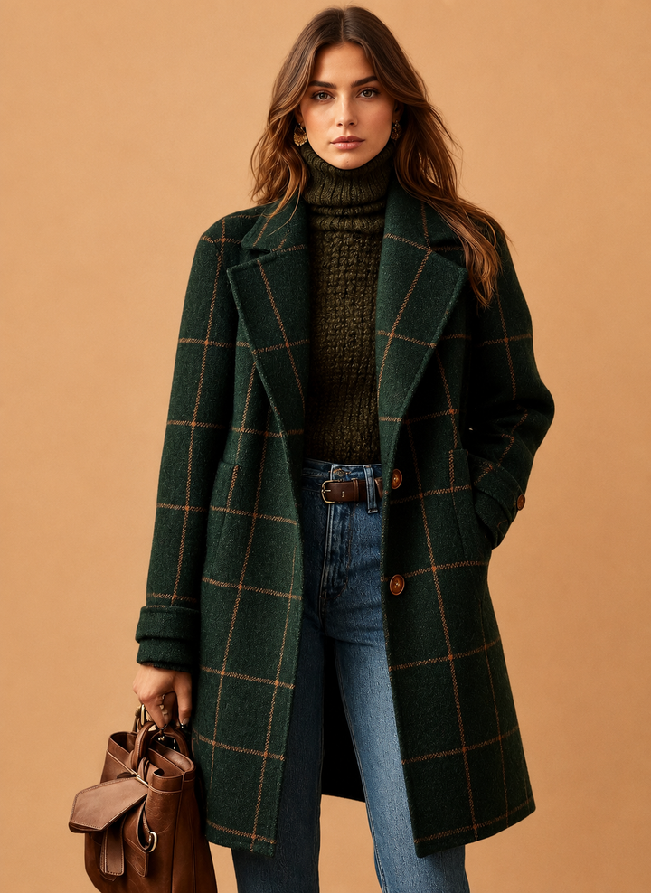 Saphira Classic Fitted Check Coat