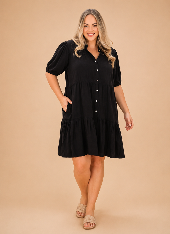 Taylor Shirt Dress - Black