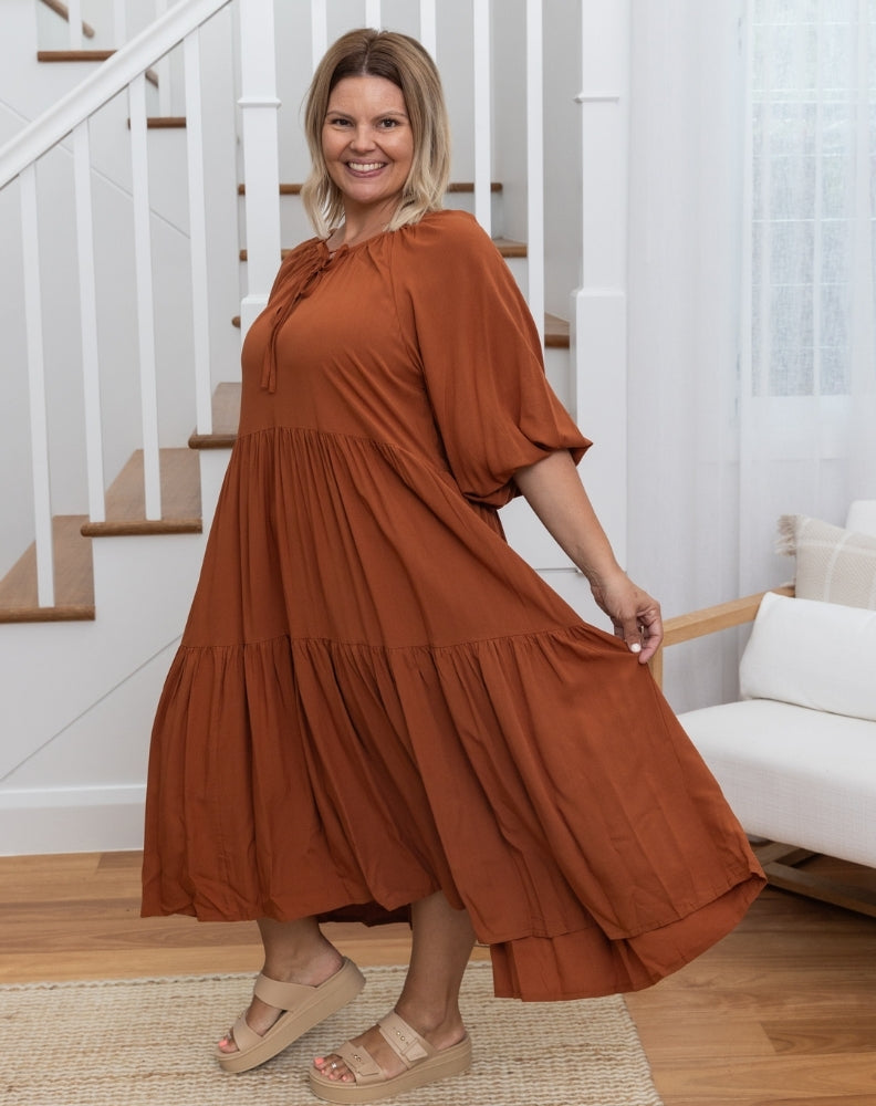 Jackson Midi Dress - Tan