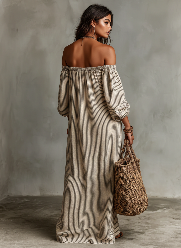 Carmen l Off-shoulder Long-sleeved Maxi Dress