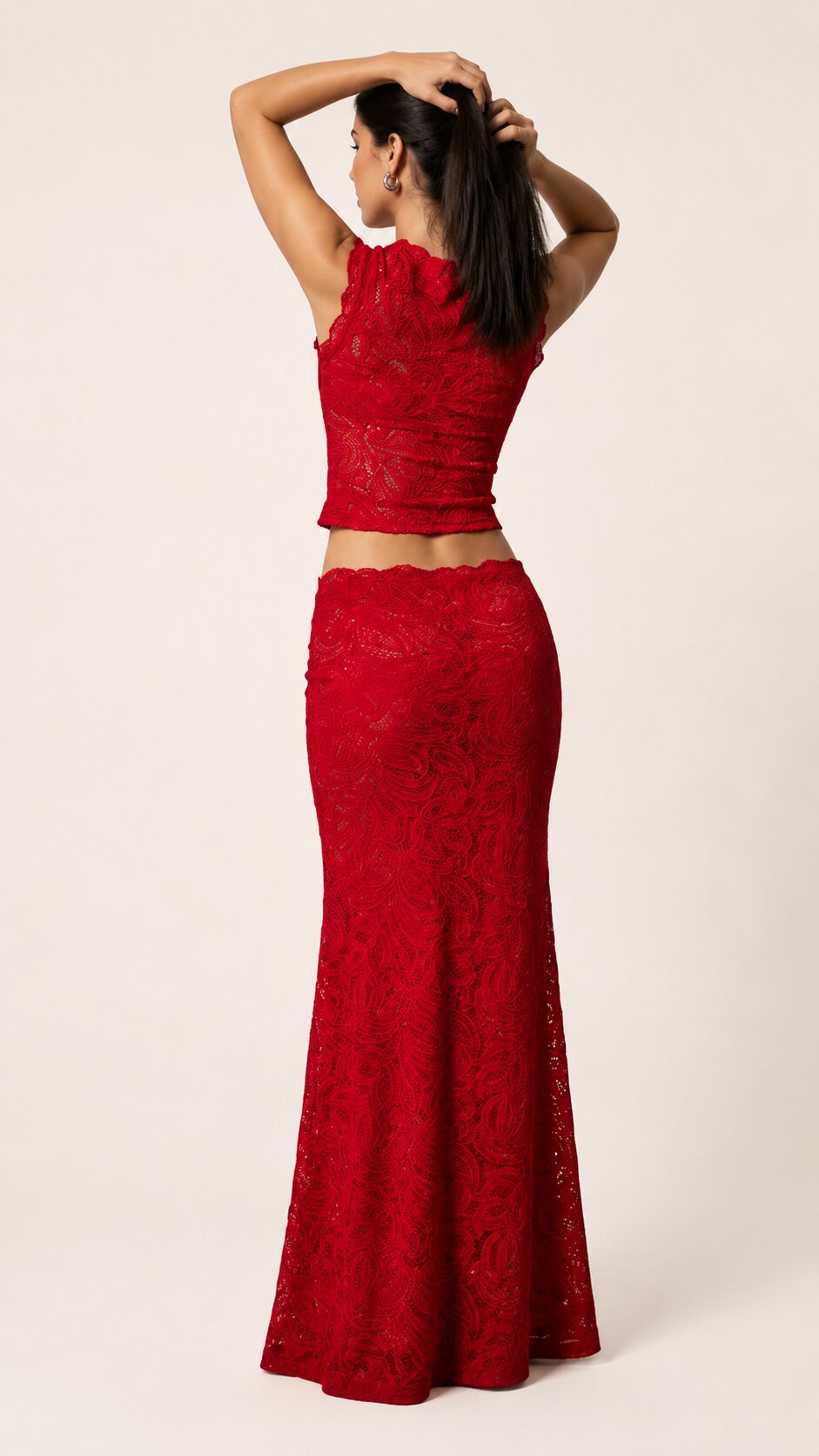 ROSELLE Lace Maxi Dress Skirt Set