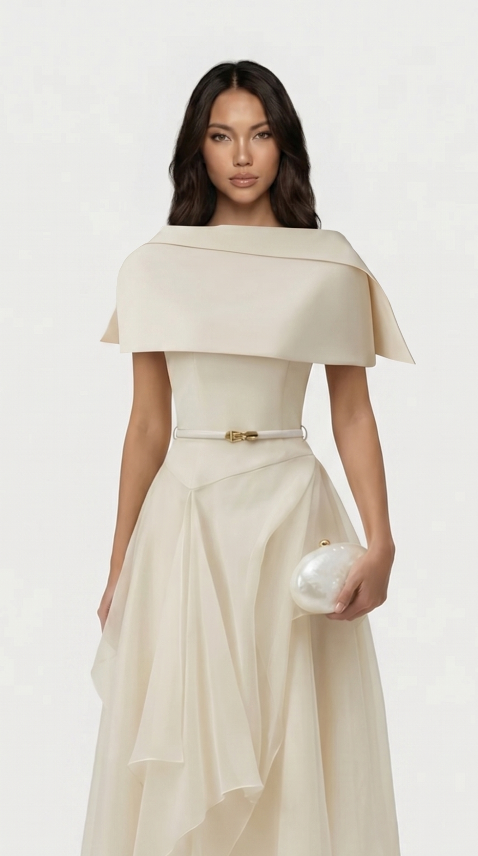 Kora - Backless Gauze Cloak Dress