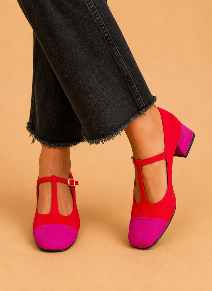 VIVIANA TWO-TONE HEEL LOAFERS