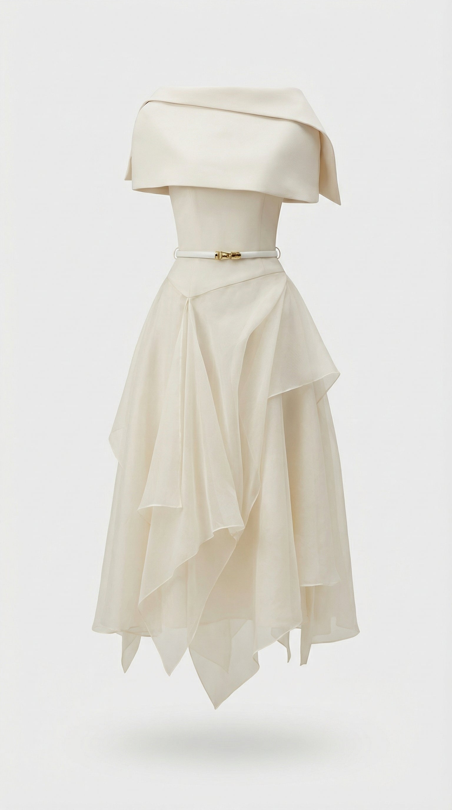 Kora - Backless Gauze Cloak Dress