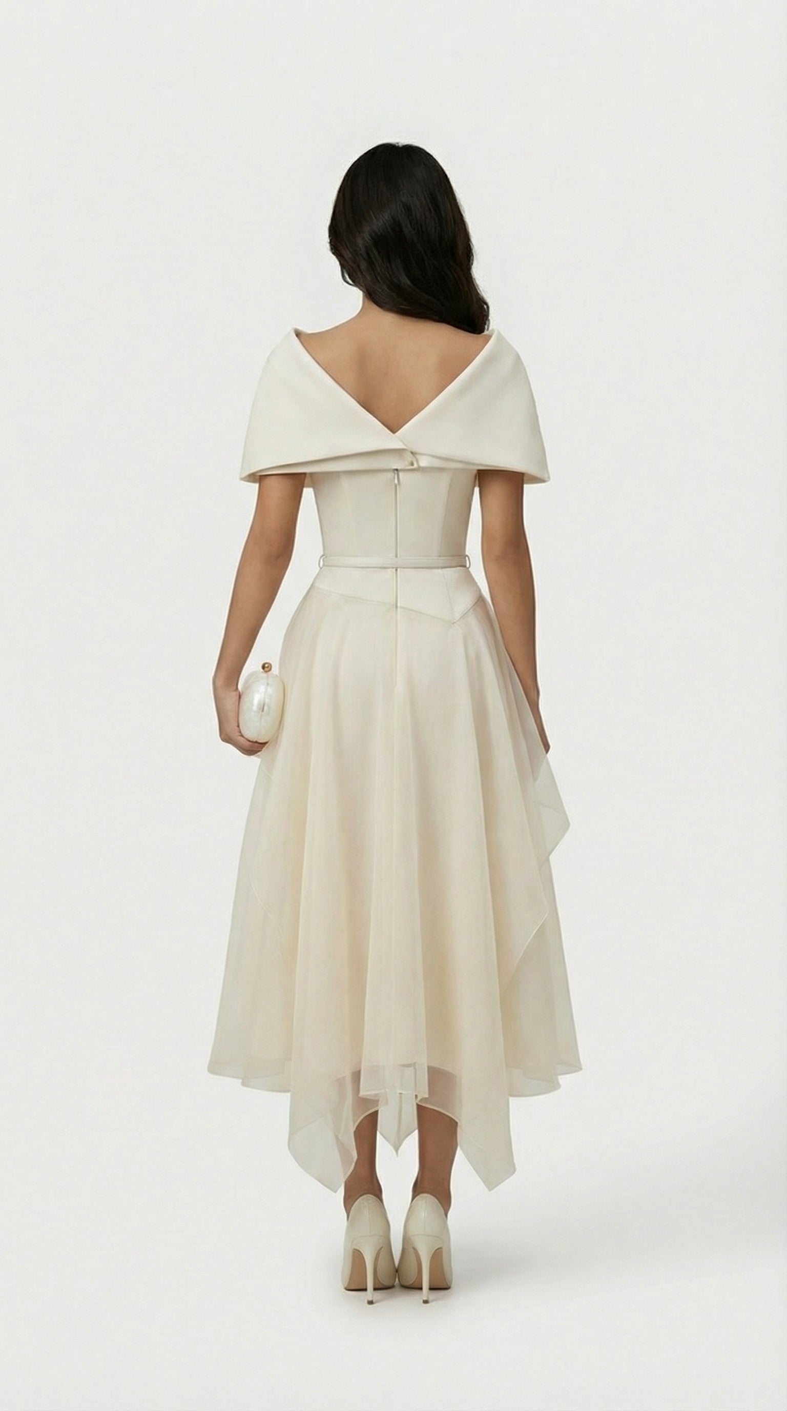 Kora - Backless Gauze Cloak Dress