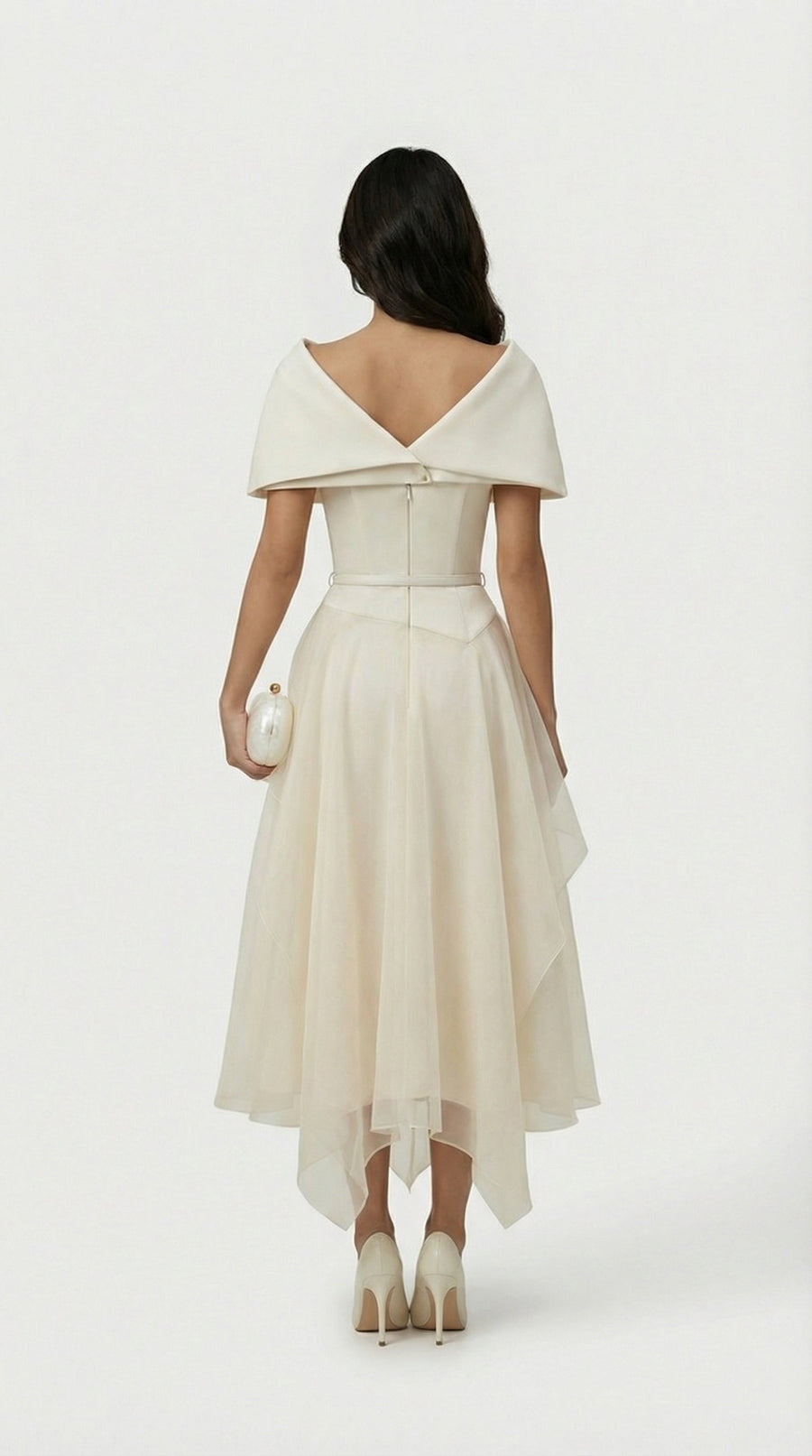 Kora - Backless Gauze Cloak Dress