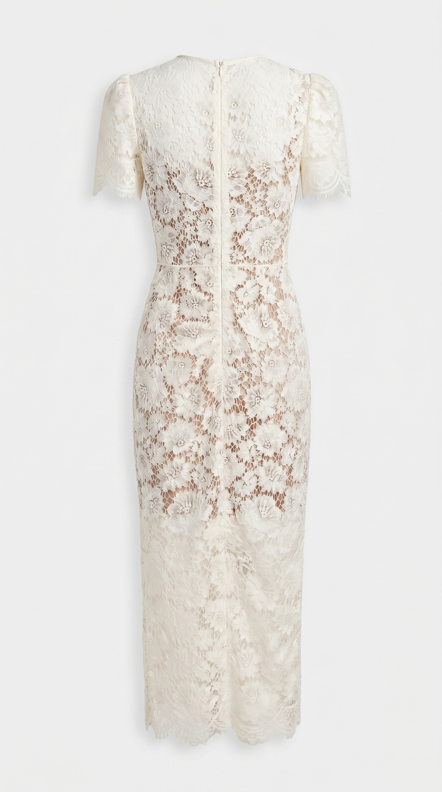 Gaya - Crystal Bow Floral Lace Midi Dress