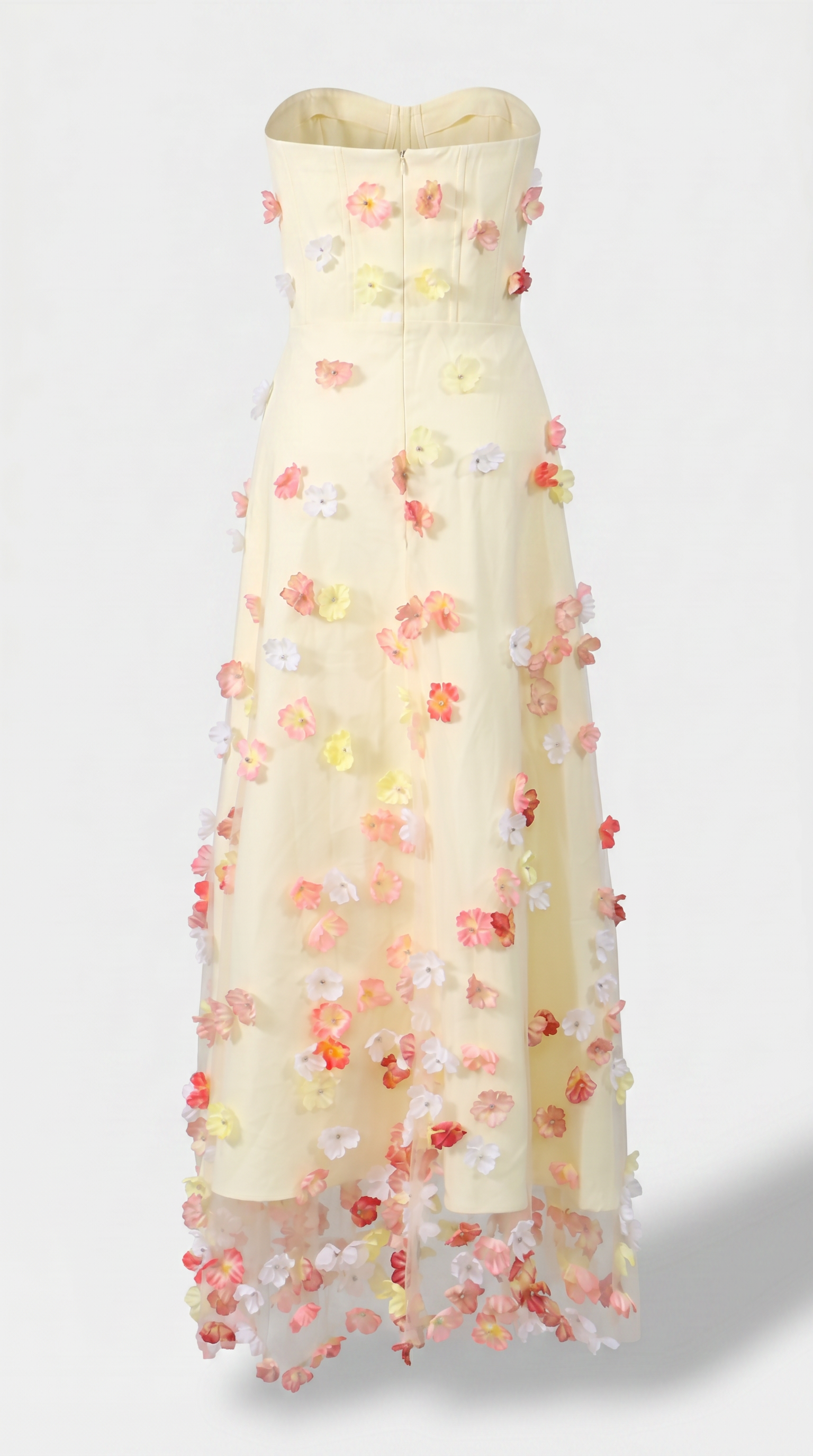 Zora - Strapless 3D Floral Tulle Maxi Gown