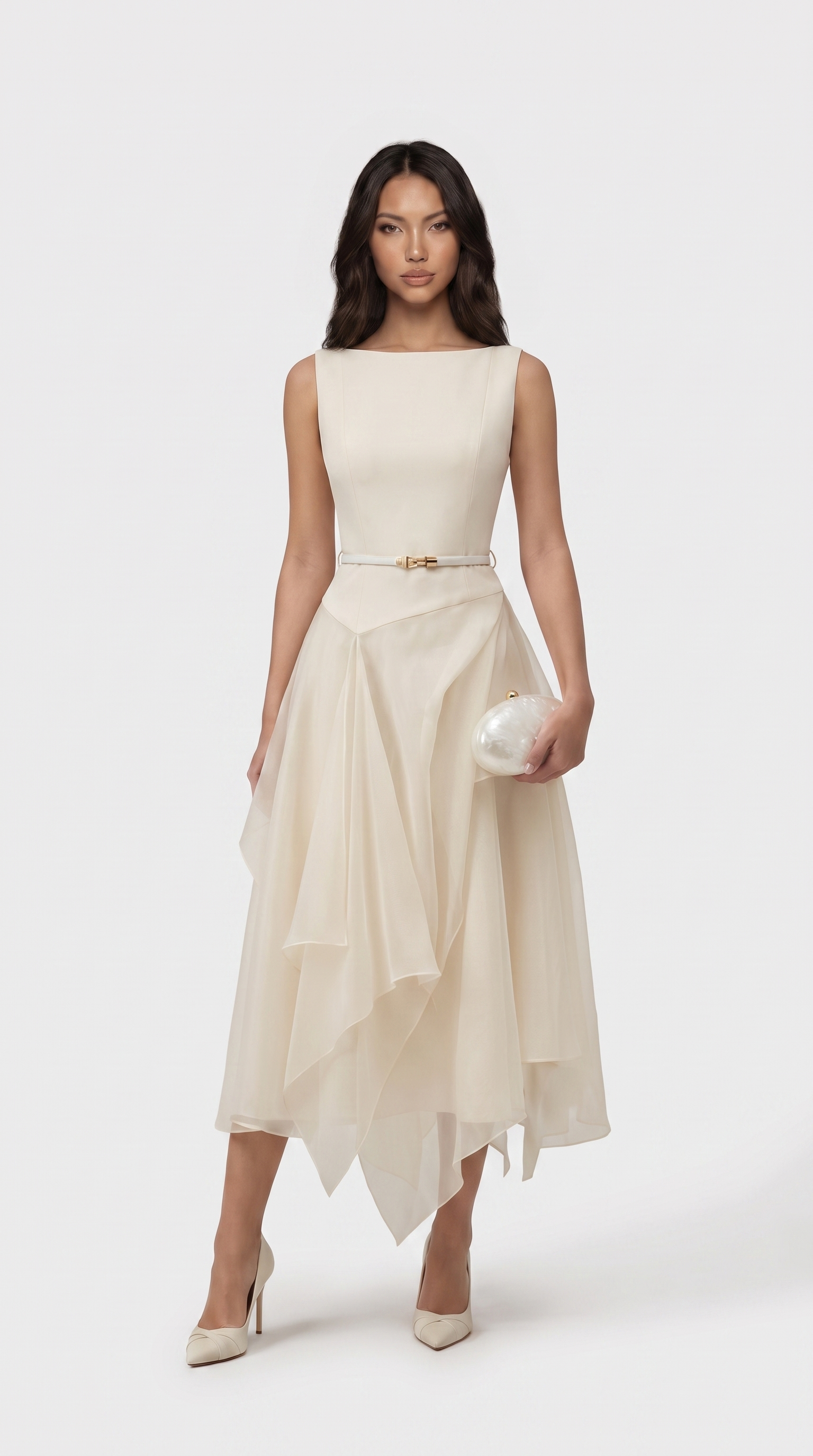 Kora - Backless Gauze Cloak Dress