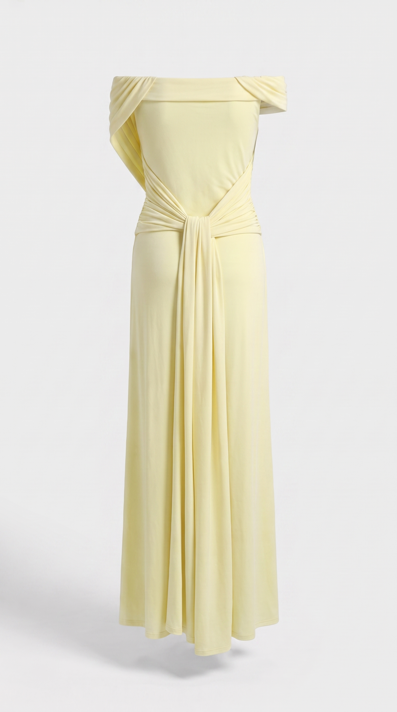 Roca - Off-the-Shoulder Draped Velvet Maxi Gown