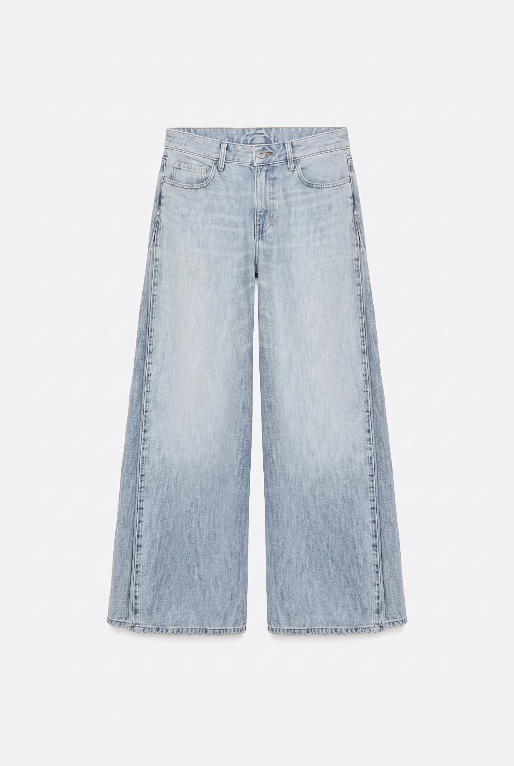 TRF Mid-Rise Pleated Jeans