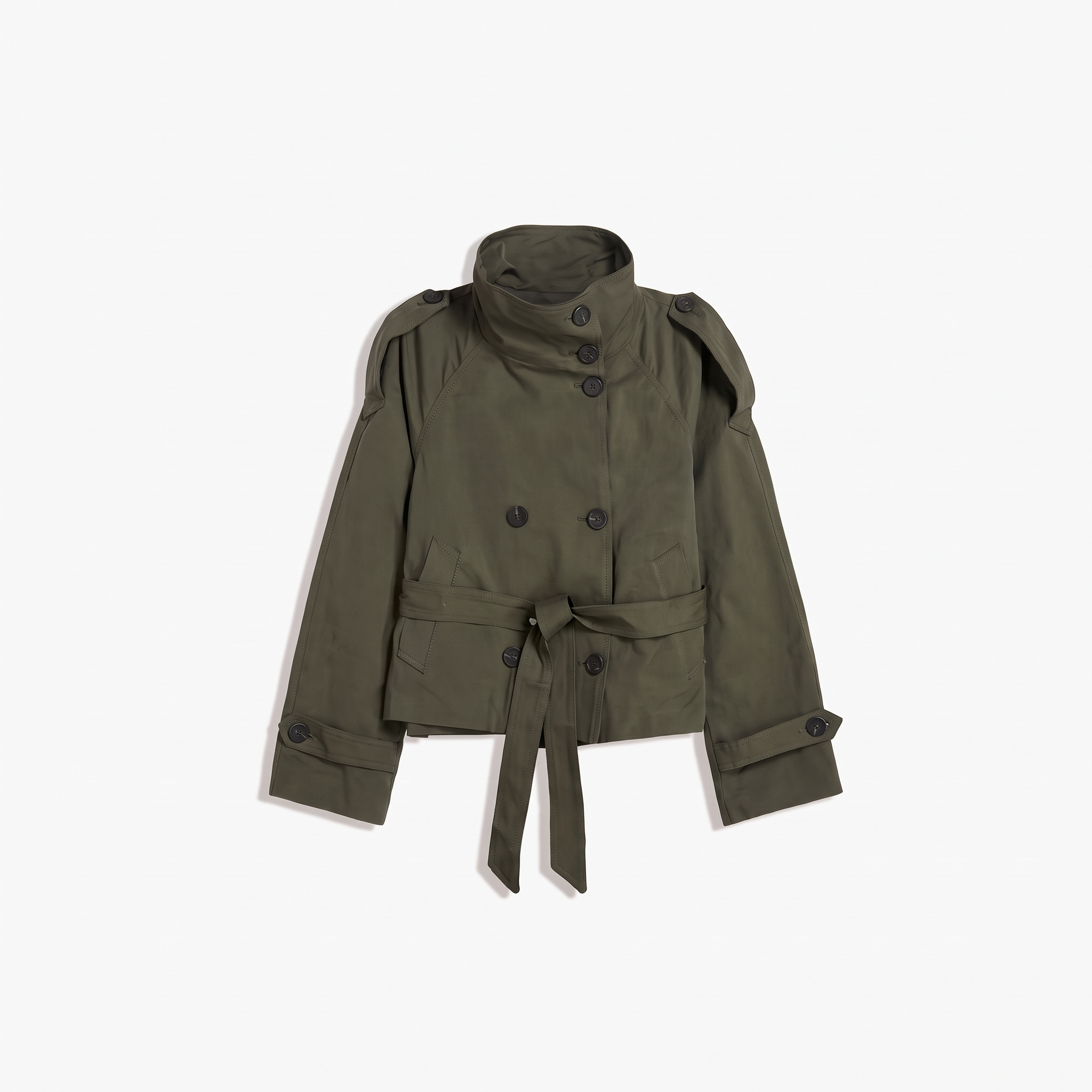 Funnel Neck Trench Jacket - Coffee
