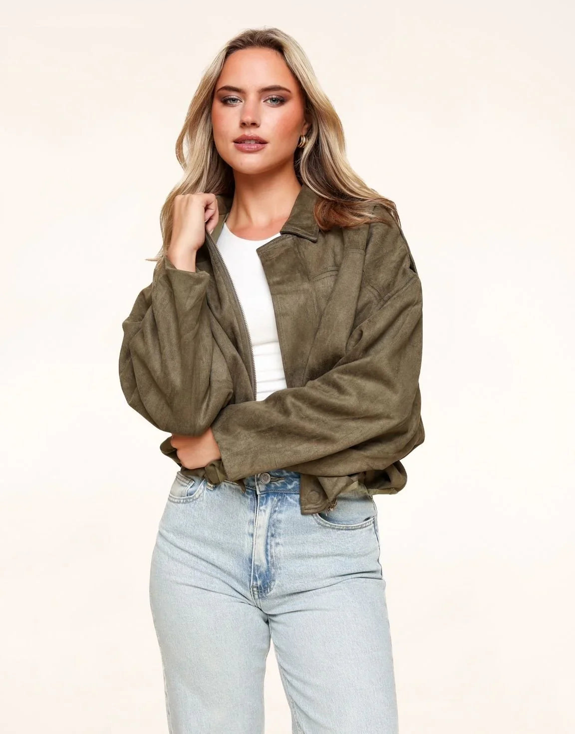 Suede Bomber Jacket
