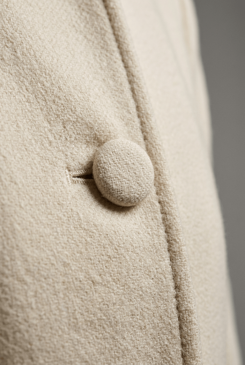 Women's Wool Coat | Stand Collar & Button Front